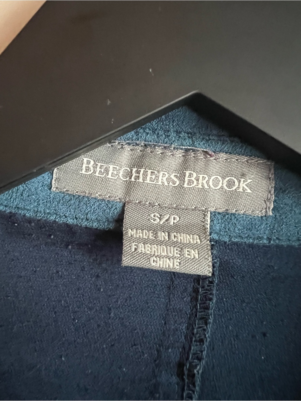 Beechers Brook Teal Faux Suede Button Front Blouse Small Vintage Career Top - Picture 5 of 8